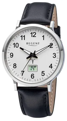 Produktbild von Regent FR-295 Herren-Funkuhr Gut Ablesbar Schwarz/Silberfarben