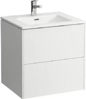 Image de Laufen Pro S - Armoire avec lavabo, 600x610x500 mm, 2 tiroirs, blanc brillant H8649602611041