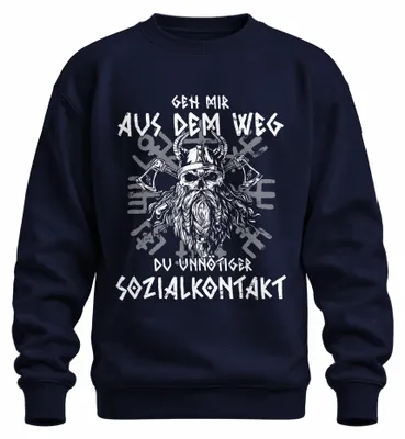 Obrázek produktu pro Uni mikina s kapucí Viking Skull Axe Runes, Navy, XL