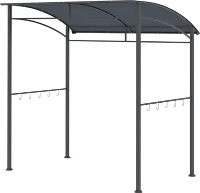 Produktbild von Grillpavillon winterfest wetterfest – mit 10 Haken 215 x 150 x 220 cm Grau
