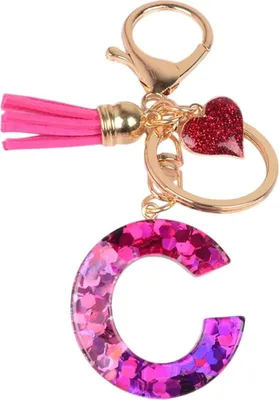 Produktbild von Alphabet Schlüsselanhänger C / Rosa / Herz - Funkelndes Accessoire KP37973