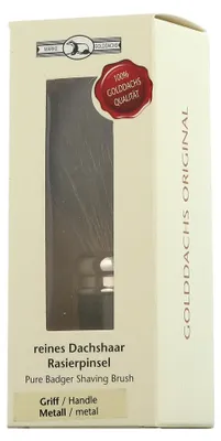 Immagine prodotto di Pennello da barba GOLDDACHS, 100% pelo di tasso, metallo, argento, nero