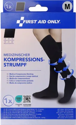 Produktbild von FIRST AID ONLY Kompressions-Strumpf kniehoch M schwarz