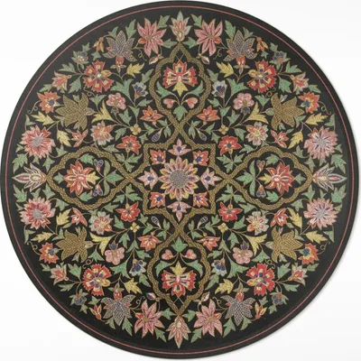 Produktbild von Bunte Blumenkomposition – Vinyl Küchenteppich – fi 50cm – Rutschfest, pflegeleicht & langlebig
