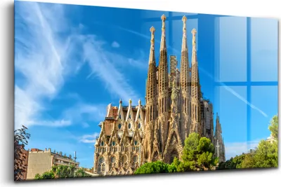 Obrázok produktu pre Obraz z tvrdeného skla - Maľovanie Stien - Temperované Sklo - 120x60 cm - Katedrála Sagrada Familia