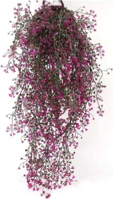 Produktbild von Künstliche Blütenpflanze, Efeuranke, Kunstpflanze für drinnen und draußen, Kunstblume für Wand- und Gartendekoration, 80 cm, 3er-Set, Magenta