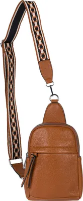 Produktbild von styleBREAKER Damen One Shoulder Rucksack, gemusterter Schultergurt, Einfarbige Crossbody Bag, Cityrucksack, Sling Bag 02012387