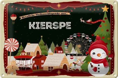 Produktbild von Blechschild Weihnachten Grüße aus KIERSPE 30x20cm