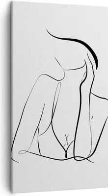 Produktbild von Bild auf Leinwand - Leinwandbild - Einteilig - Frau Linien Minimalismus - 45x80cm - Wand Bild - Wanddeko - Wandbilder - Leinwanddruck - Bilder - Wanddekoration - Leinwand bilder - PA45x80-4488