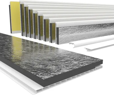 Produktbild von HEXIM PVC Rollladenkastendeckel mit Dämmung Länge: 1000 - 2000mm, Breite: 120 - 320mm, Revisionsklappe Rolladendeckel Rollladen nachrüsten Deckel Klappe (280mm x 2 Meter)