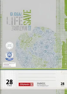 Produktbild von BRUNNEN Schulheft A4 Lineatur 28 16 Blatt Recyclingpapier 104412801