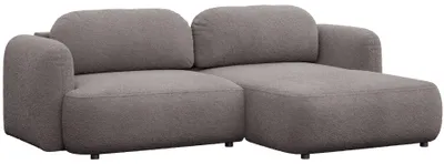 Image de Selsey Tvoya – Canapé d'angle convertible, pouf à droite, bouclé gris-brun
