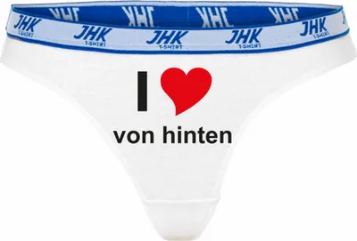 Produktbild von Damen Thong Slip - Boxer-0004-woman-white-h-L - weiß - L - hinten - I LOVE liebe von hinten - lustiges Motiv - Spruch - Unterwäsche - Unterhose - Freizeit - lustig