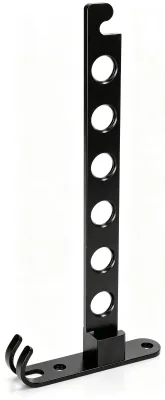 Wand-Kleiderhaken 2er-Set, inklappbar, 6 Haken, Aluminium, schwarz