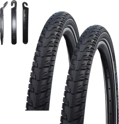 Produktbild von 2 x Schwalbe Energizer Plus Tour Performance E-50 E-Bike-Reifen Schwarz/Reflex 28 x 1,40 (37-622) inkl. Reifenheber
