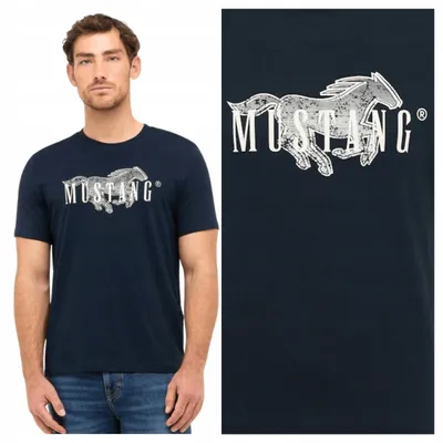 Obrázek produktu pro Mustang | Pánské tričko Austin, tmavě modrá, bavlna, běžný střih, velikost S