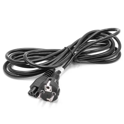 Produktbild von vhbw Netzkabel Schutzkontaktstecker kompatibel mit Vorwerk VR200 Basis-Station, VR300 Basis-Station - C5 Micky Mouse Kleeblatt Buchse, 3 m