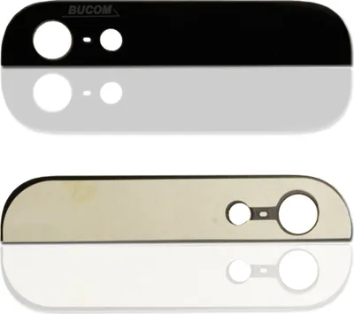 Produktbild von Für iPhone 5 Backcover Kamera Abdeckung Rückschale Oben Glas Gehäuse Selbstklebend Schwarz