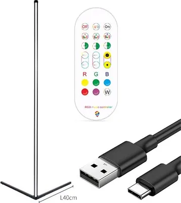Produktbild von INF Bluetooth Eckleuchte 2er Set – Aluminium, 145cm, Farbwechsel, Musikfunktion