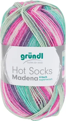 Produktbild von Gründl Hot Socks Madena,4-fach,Sockenwolle,75% Schurwolle/25% Polyamid, 07 berry lagune