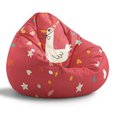 Image de Dreamroots Pouf Paradise Enfants avec garnissage, Coussin de sol Pouf, Chambre Enfants 70x70x105 cm, Bean Bag Enfants, Pouf Enfants, Birthday Goose