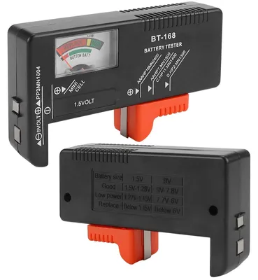 Obrázek produktu pro Univerzální tester baterií pro baterie AA, AAA, C, D, 9V a 1,5V knoflíkových baterií