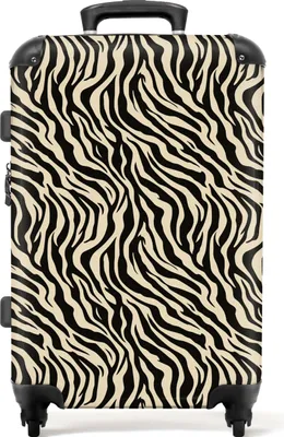 Produktbild von NoBoringSuitcases.com® Großer Koffer - Tiermuster - Zebra - Schwarz - Design - Kombinationsschloss TSA - Hartschalen Trolley 4 Rollen - 72 liter - Reisekoffer - 66 cmKoffer Mittelgroß 67x43x25 cm, 72L,