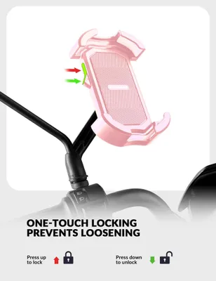 Produktbild von ROCKBROS Handyhalterung Fahrrad Handyhalter Motorrad, Universal Handy Halterung für Smartphone Rosa (Rückspiegel)