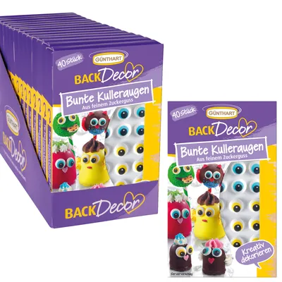 Produktbild von BackDecor 40 Bunte Kuller-Augen aus Zucker, VKE mit 15 Stück