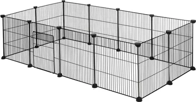 Produktbild von EUGAD Freigehege für Kleintiere 36cm hoch Indoor&draußen, Metallgitter schwarz
