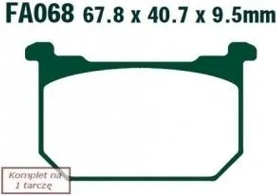 Productafbeelding van KLOCKI HAMULCOWE MOTO voor:KAWASAKI Z 750 LTD (1980-1981) / Z 1000 (1981-1982) / GPZ 750 / 1100 (tot 1983)