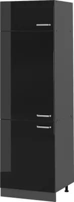 Produktbild von Vicco Kühlumbauschrank R-Line, 60 cm, Schwarz Hochglanz/Anthrazit