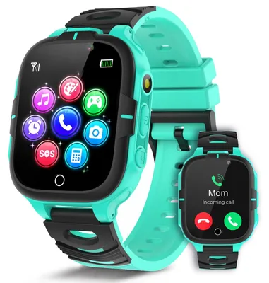 Produktbild von Smartwatch Kinder Telefonuhr mit Telefon SOS Schulmodus Smartwatch für Kinder mit Anruffunktion Grün
