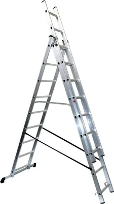 Produktbild von SZ Metall Schiebeleiter alu 3x 9 Sprossen, H: 543,0 cm