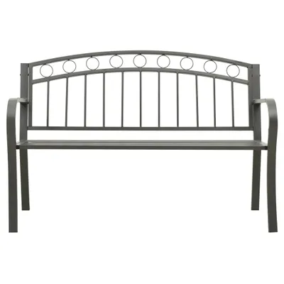 Immagine prodotto di Panchina da giardino grigia 120 cm in acciaio