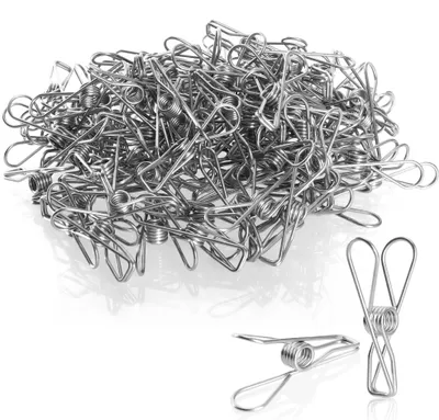 Produktbild von com-four® 100x Wäscheklammer aus Metall - langlebige Handtuchklammern aus rostfreiem Edelstahl - Strandtuchklemmen