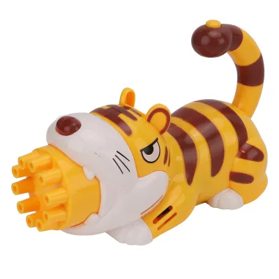 Produktbild von Seifenblasenmaschine, batteriebetrieben, niedlicher Cartoon-Tiger, 10 Auslassöffnungen, ungiftig, tragbar, für Kleinkinder und Kinder