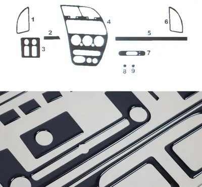 Image de Décoration intérieure Cockpit pour Peugeot 306 1997-2006 Piano Noir Optique 11pcs