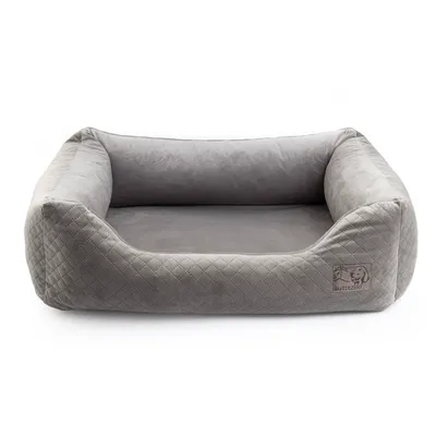 Obrázok produktu pre Exkluzívny pelech pre psa | Ležadlo pre psa, kôš pre psa s vankúšom | Veľký: L - 87 x 76 x 20 cm | Farba: zamatovo sivá