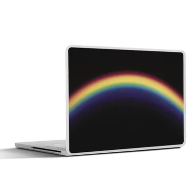 Produktbild von MuchoWow® Laptop Aufkleber Sticker Cover Ein Regenbogen vor einem schwarzen Hintergrund 40x30 cm - Laptop Dekoration - Selbstklebend