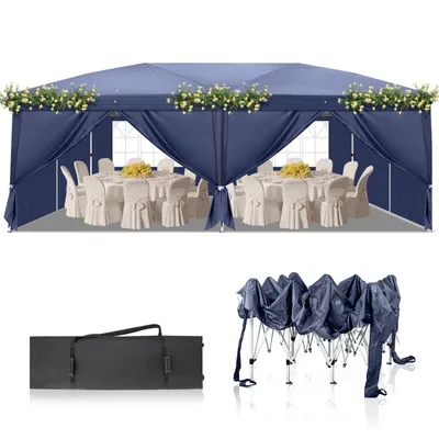 Produktbild von FCH Pavillons & Partyzelte 3x6m, Festzelt Faltpavillon Gartenzelt für Garten Terrasse Feier Party, Wasserdicht & UV-Schutz mit 6 Seitenteilen,blau