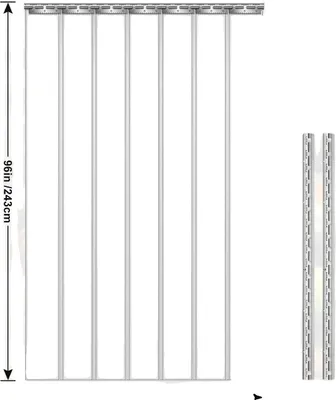 Obrázok produktu pre Vetruvzdorný PVC záves, energeticky účinný, jasná viditeľnosť, 91x243cm 7dielov