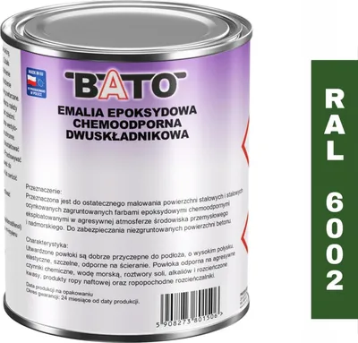 Produktbild von Zweikomponenten-Epoxid-Emalie Grün Ral 6002 A 0,95 L (0,7 L Farbe + 0,25 L Härtungsmittel)