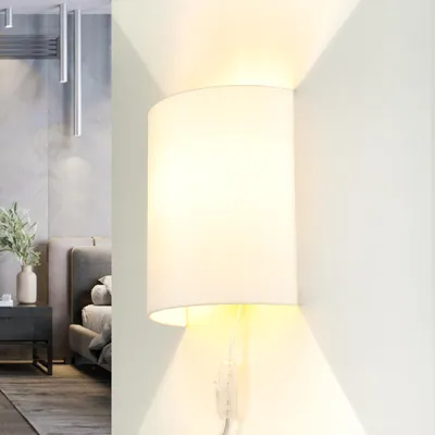 Immagine prodotto di Applique moderna con cavo di collegamento bianco elegante lampada da parete bianca Loft ALICE