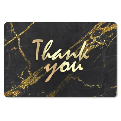 Produktbild von MuchoWow® Schreibtischunterlage Zitate - Dank - Gold - Marmor 60x40 cm - XXL Mauspad - Großes Mauspad