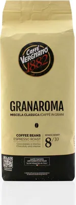 A bag of coffee beans on a white background.