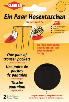 Produktbild von KLEIBER Quick-Ein-Paar-Hosentasche schwarz 2 Stück
