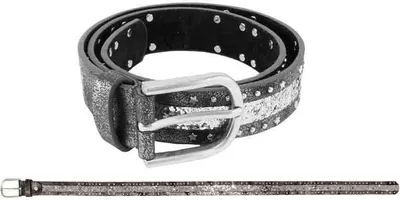 Produktbild von Gürtel Nieten+Glitzer anthrazit 65 cm - bb-Klostermann 22194 - Kindergürtel -