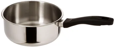Productafbeelding van Steelpan - Inductie - 20 cm - Roestvrij staal - Met deksel - Voor inductie en keramische kookplaten