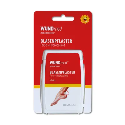 Produktbild von WUNDMED Blasenpflaster 3 Stück hydrocolloid Ferse, 68mmx43mm, WUNDmed